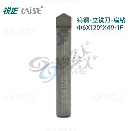 锐正RZ-DW3120-钨钢-立铣刀-扁钻 φ6x120°x40-1F 立式钥匙机铣刀  竞技 文兴    