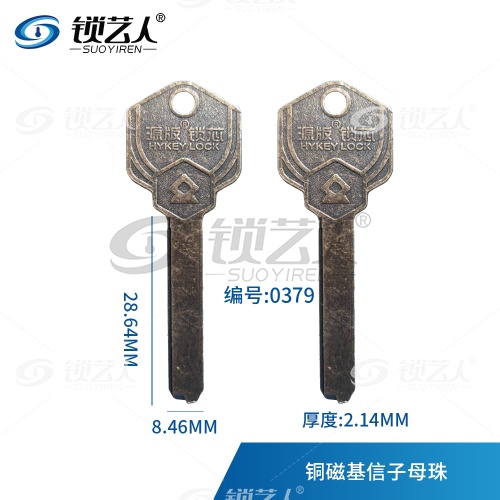 基信 K26子母珠 磁悬浮锁芯钥匙胚 带磁铁 0379