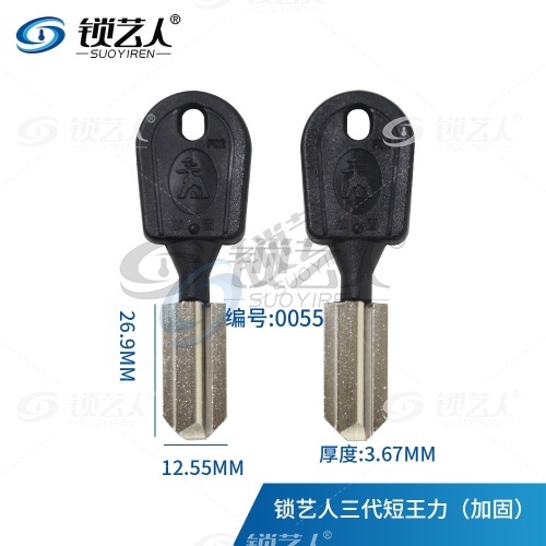 【加固】胶三代王利 钥匙胚 短款 精品品质  0055